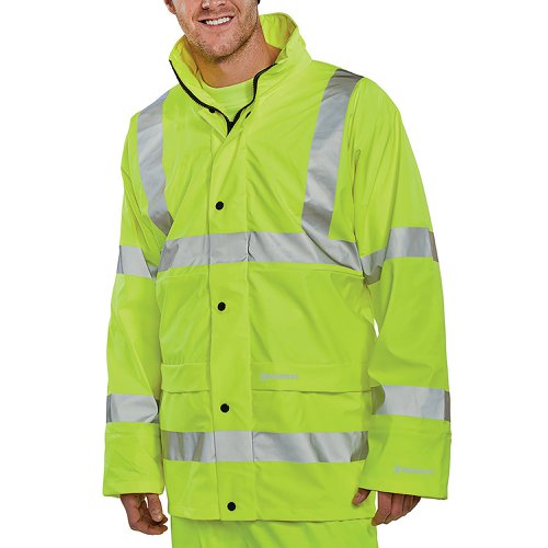 Beeswift Super B-Dri High Visibility Breathable Jacket Saturn Yellow S