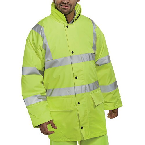 Beeswift High Visibility Breathable Lined Jacket Saturn Yellow XL