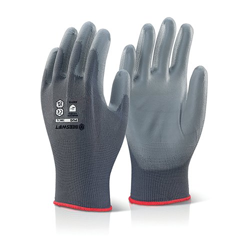 Beeswift PU Coated Gloves Grey L PUGGYL