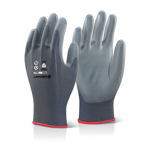 Beeswift PU Coated Gloves Grey S PUGGYS