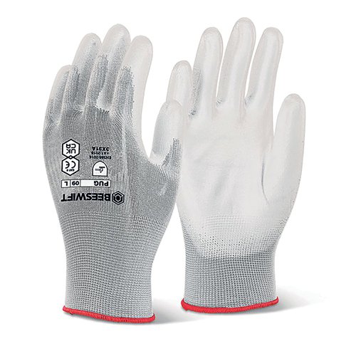 Beeswift PU Coated Gloves White L