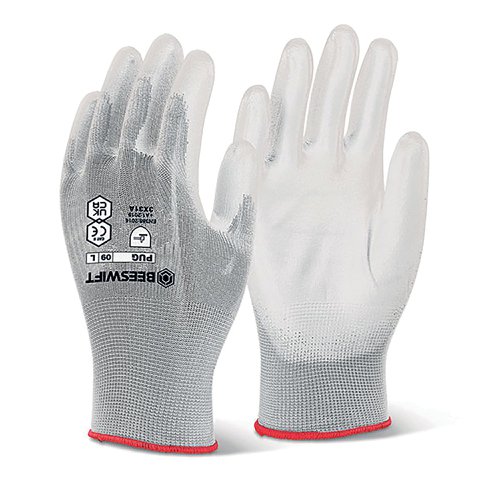 Beeswift PU Coated Gloves White S