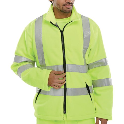 Beeswift Carnoustie Hi Vis Fleece Jacket Saturn Yellow Large