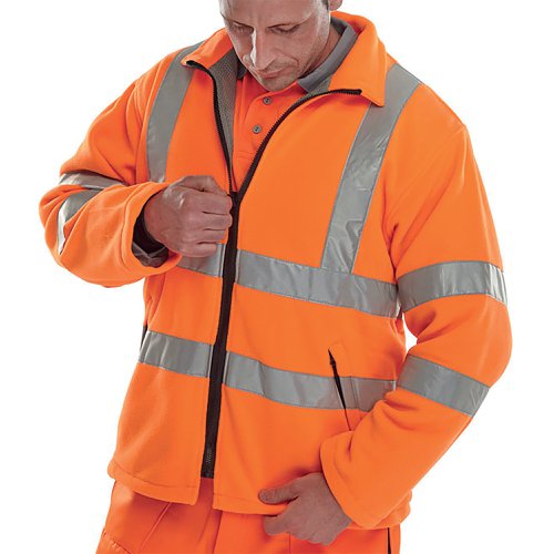 Beeswift Carnoustie High Visibility Fleece Jacket Orange Small