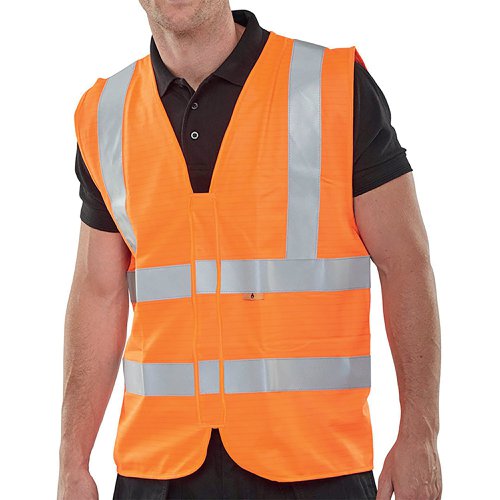 Beeswift Fire Retardant High Visibility Waistcoat Orange L CFRWCORL | Beeswift