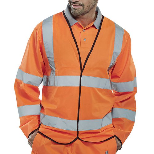 Beeswift Fire Retardant High Visibility Long Sleeve Jerkin Orange L CFRPKJORL