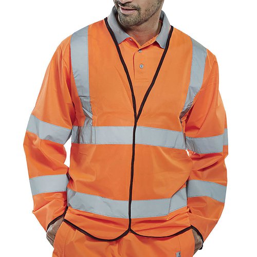 Beeswift Fire Retardant High Visibility Long Sleeve Jerkin Orange XL CFRPKJORXL | Beeswift