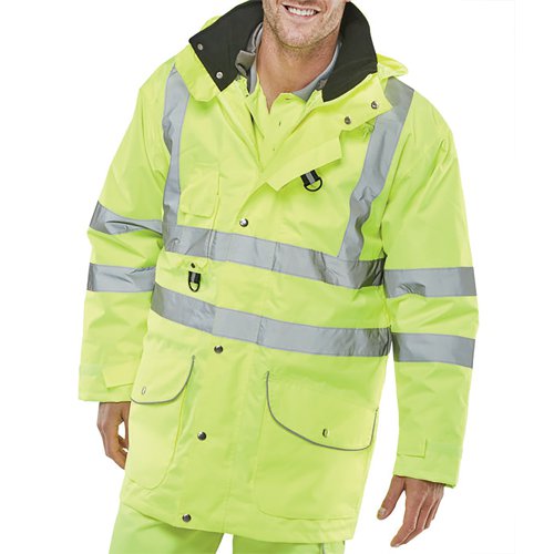 Beeswift Elsener 7In1 Hi Vis Jacket Saturn Yellow Small 7IN1SYS