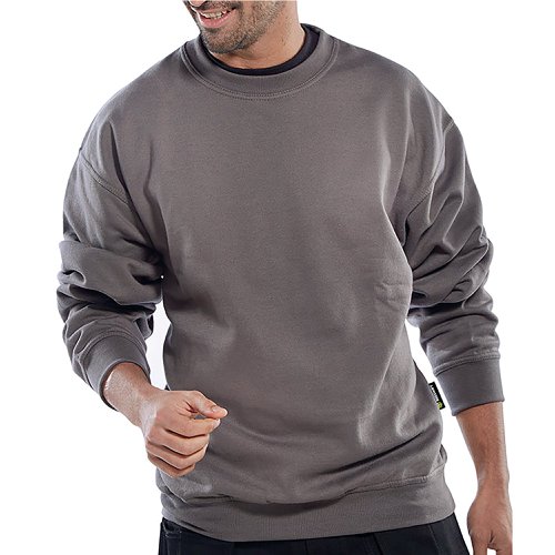 Beeswift Click Polycotton Sweatshirt Grey S CLPCSGYS | Beeswift