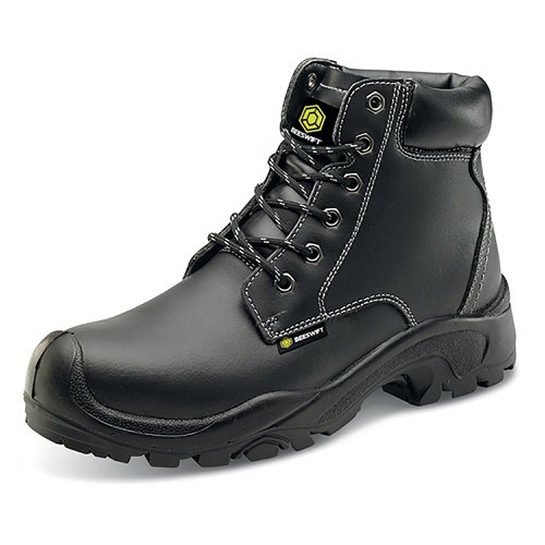 Beeswift 6 Eyelet PU Rubber S3 Steel Top Cap Safety Boots 1 Pair Black 06