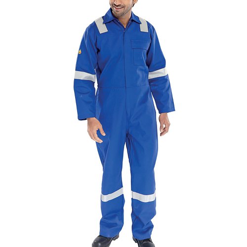 Beeswift Fire Retardant Boilersuit Nordic Design Royal Blue 36