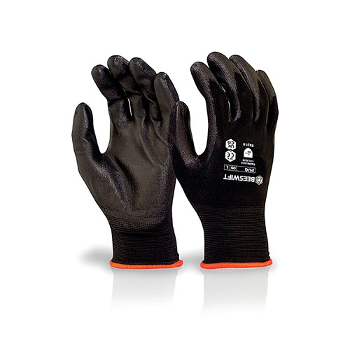 Beeswift PU Coated Gloves Black S PUGBLS