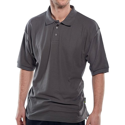 Beeswift Click Short Sleeve Polo Shirt Grey S