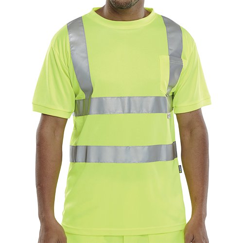 Beeswift Crew Neck High Visibility T-Shirt Saturn Yellow S BSCNTSENSYS | Beeswift