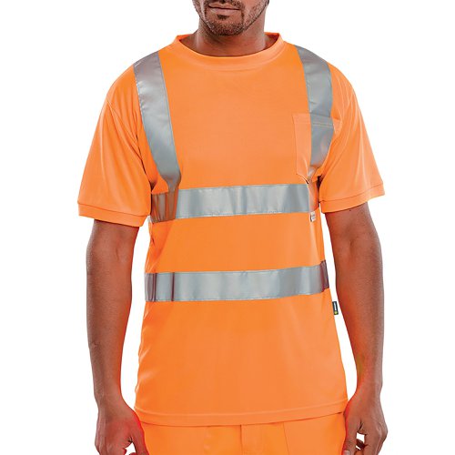 Beeswift Crew Neck High Visibility T-Shirt Orange M BSCNTSENORM | Beeswift