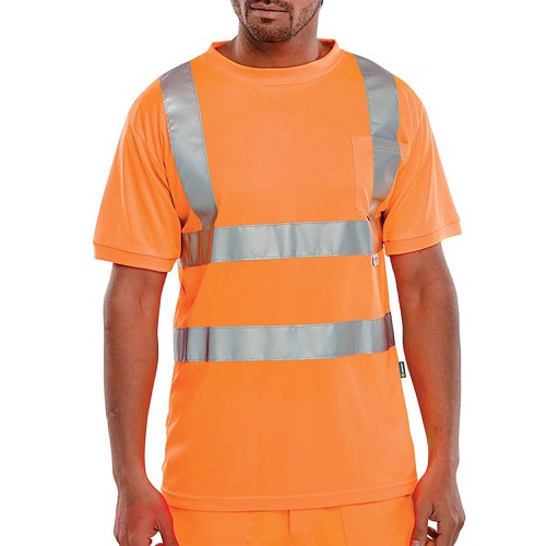 Beeswift Crew Neck High Visibility T-Shirt Orange XL BSCNTSENORXL | Beeswift