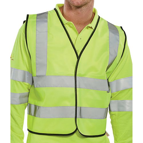 Beeswift High Visibility Short Length Waistcoat App G Saturn Yellow 2XL