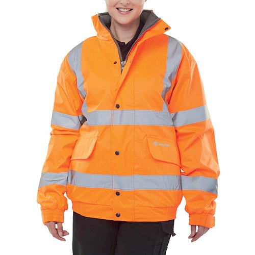 Beeswift B-Dri Ladies High Visibility Super Bomber Jacket Orange 12