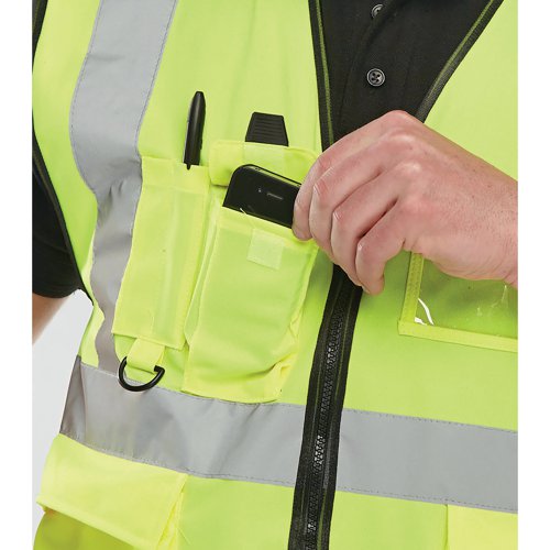 Beeswift Executive High Visibility Waistcoat Saturn Yellow 3XL WCENGEXEC3XL | Beeswift