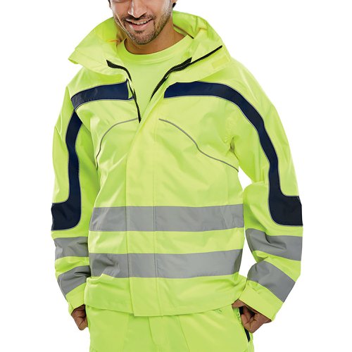 Beeswift Eton High Visibility Breathable EN471 Jacket Saturn Yellow 4XL ET45SY4XL