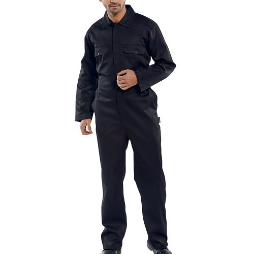 Beeswift Click Polycotton Regular Boilersuit Black 36