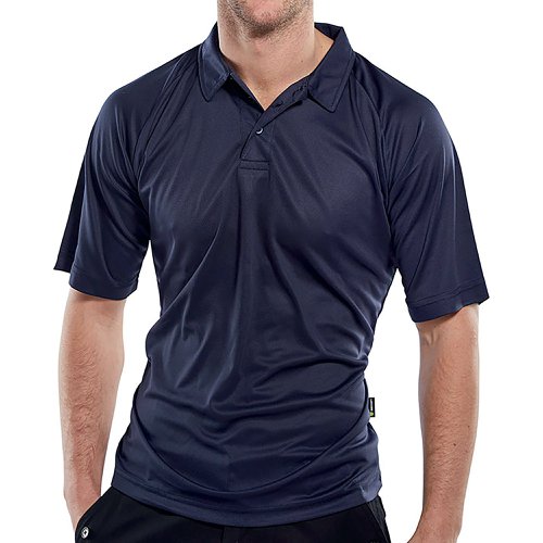 Beeswift B-Cool Short Sleeve Polo Shirt Navy Blue 3XL