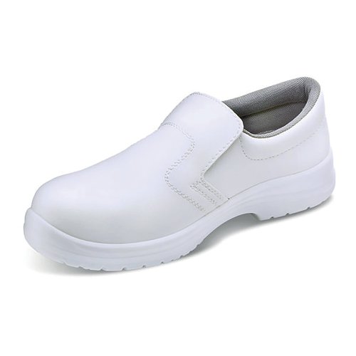 Beeswift Micro-Fibre Steel Toe S2 Slip-On Shoe 1Pr White 12 CF83212