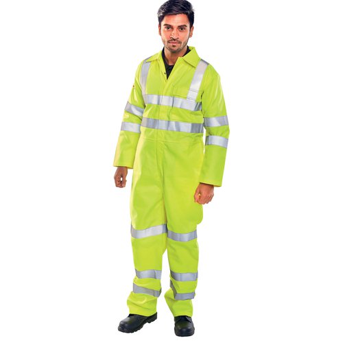 Beeswift Tesla Boilersuit Fire Retardant High Visibility EN471 Saturn Yellow 36 CFRASTEBSSY36