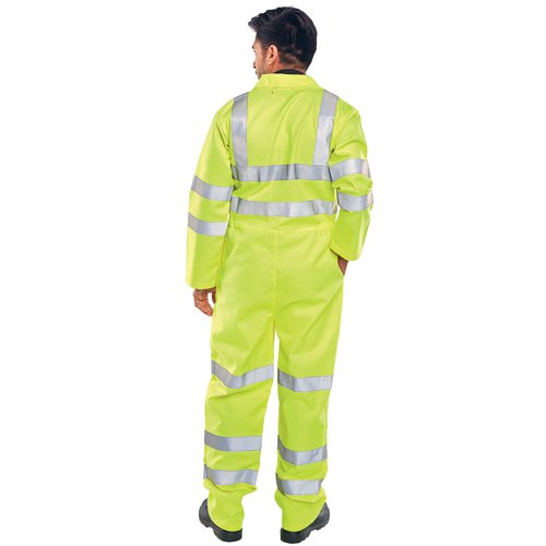 Beeswift Tesla Boilersuit Fire Retardant High Visibility EN471 Saturn Yellow 38 CFRASTEBSSY38