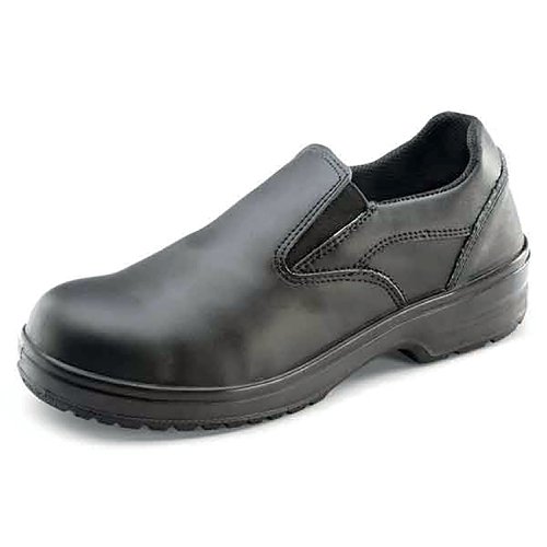 Beeswift Ladies Dual Density PU S1 Slip On Shoe 1Pr Black 02 CF12BL02