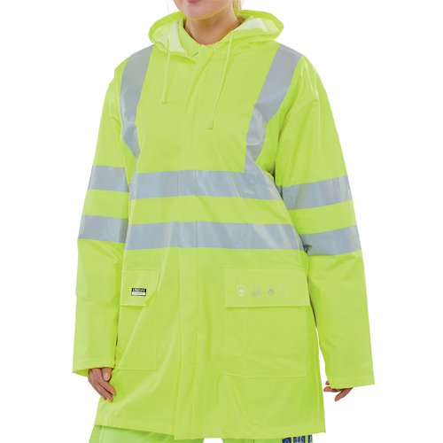 Beeswift Fire Retardant Anti-Static High Visibility Jacket Saturn Yellow 5XL CFRLR55SY5xL