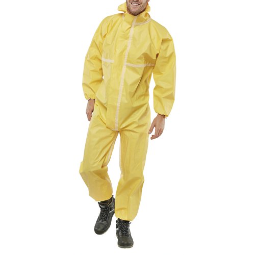 Beeswift Disposable Coverall Microporous Type 3/4/5/6 Yellow 3XL COC40Y3XL