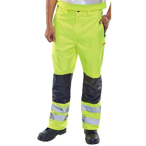 Beeswift Contrast Hi Vis Trousers Saturn Yellow L