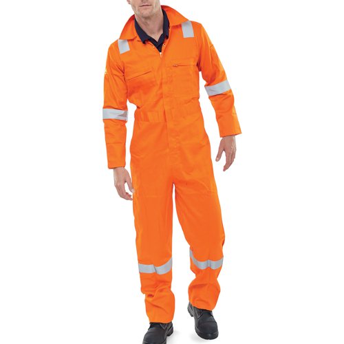 Beeswift Burgan Boilersuit Fire Retardant Anti-Static Orange 36 CFRASBBSOR36 | Beeswift