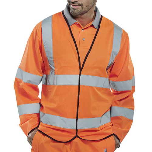 Beeswift Fire Retardant High Visibility Long Sleeve Jerkin Orange S CFRPKJORS