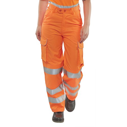 Beeswift Ladies Rail Spec Trousers Orange 26 LRST26