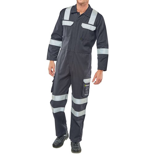 Beeswift ARC Compliant Flash Coverall Navy Blue 38 CARC6N38 | Beeswift