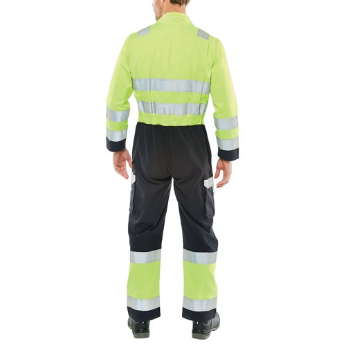 Beeswift ARC Flash High Visibility Coverall Saturn Yellow/Navy Blue 42 CARC7SYN42 | Beeswift