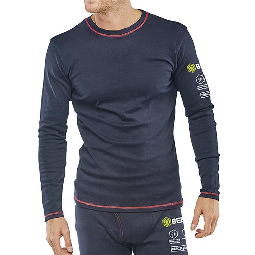 Beeswift ARC Compliant Long Sleeve T-Shirt Flame Retardant Navy Large CARC22L