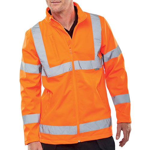 Beeswift Soft Shell Lightweight High Visibility Jacket Orange S SS20471ORS