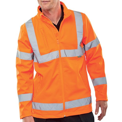 Beeswift Soft Shell Lightweight High Visibility Jacket Orange M SS20471ORM