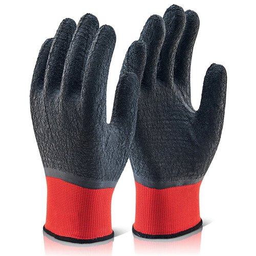 Beeswift Multipurpose Fully Coated Latex Polyester Knitted Gloves Black L MP4FCL