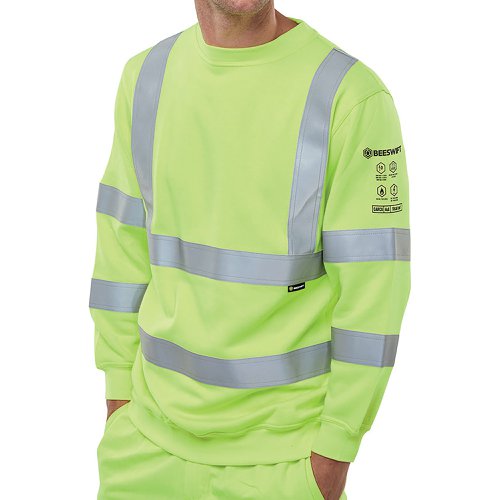 Beeswift ARC Compliant High Visibility Sweatshirt Saturn Yellow M CARC8SYM | Beeswift