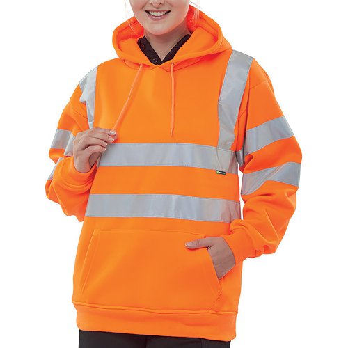 Beeswift Pull On Hoody Hi Vis Sweatshirt Orange S BSSSH25ORS