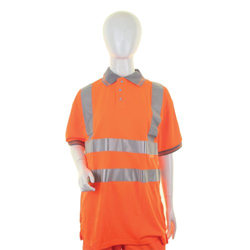 Beeswift Ladies High Visibility Short Sleeve Polo Shirt Orange L LPK26ORL | Beeswift