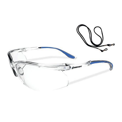 Beeswift Adjustable Safety Spectacles Clear/Clear Frame ZZ0060 | Beeswift