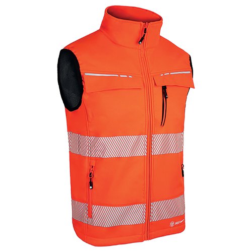 Beeswift Deltic High Visibility Softshell Bodywarmer Orange S BSD31ORS