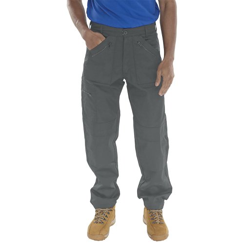 Beeswift Click Action Work Trousers Grey 30T