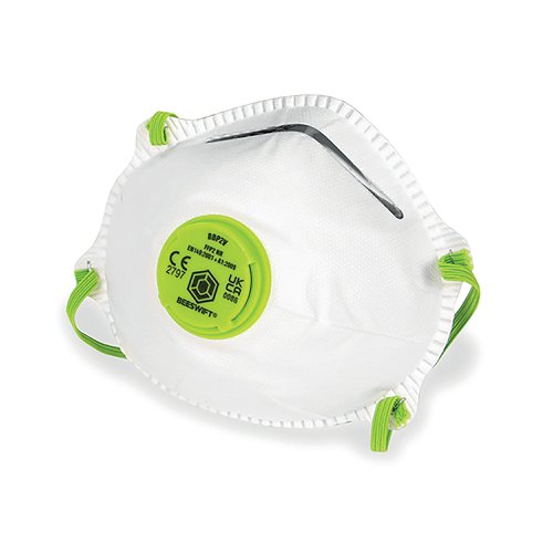 Beeswift FFP2V Moulded Valved Respirator Mask White (Pack of 5) BS031