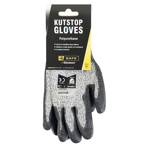 Beeswift Kutstop Polyurethane Gloves 1Pr Black XL BS052XL